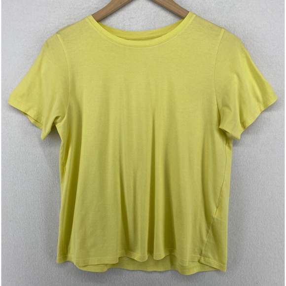 Eileen Fisher Tops - EILEEN FISHER Top S Organic Cotton Jersey Crewneck Short Sleeve Yellow